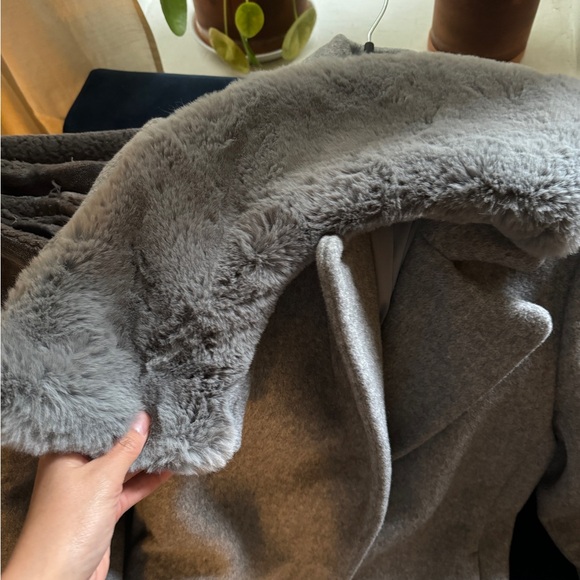 Club Monoco Baylee Long Wrap Wool Coat Gray Size S - Picture 12 of 15